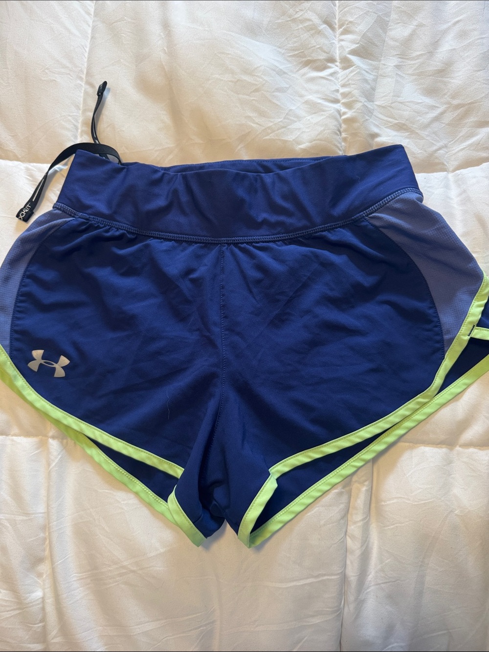 Under Armour Blue Shorts with Lime Accent